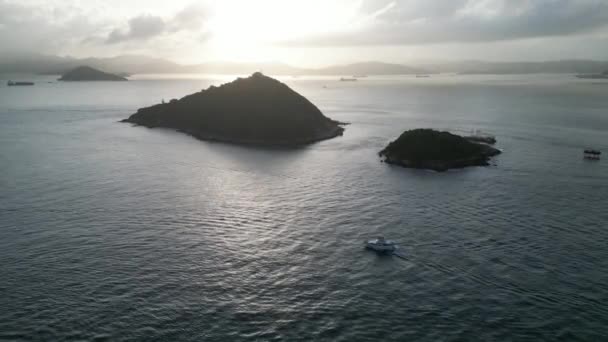 Green Island Picturesque Island Located Гонконг July 2023 — стоковое видео
