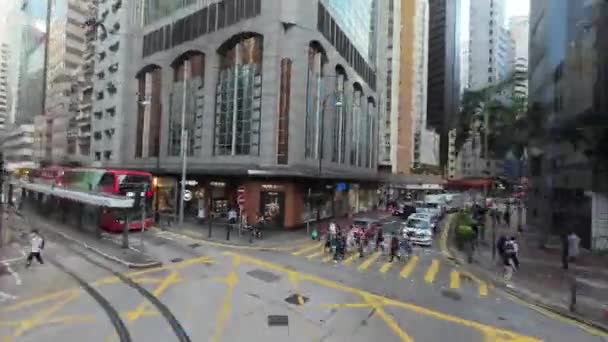Вид Трамвай Шунг Ван Гонконг Июля 2023 Года — стоковое видео