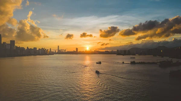 Stock image HK skyline in the afternoon over Victoria Harbour, July 6 2023