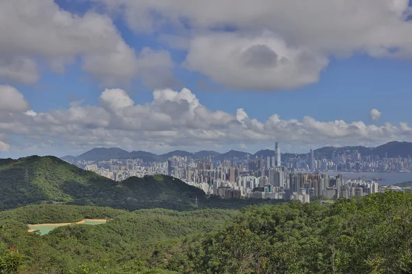 Mistura Harmoniosa Elementos Naturais Urbanos Reservatório Kowloon Julho 2023 — Fotografia de Stock
