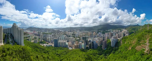 stock image the unique blend of residential and industrial areas in Hong Kong, July 8 2023