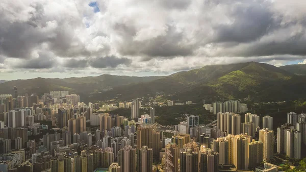 stock image the unique blend of residential and industrial areas in Hong Kong, July 8 2023