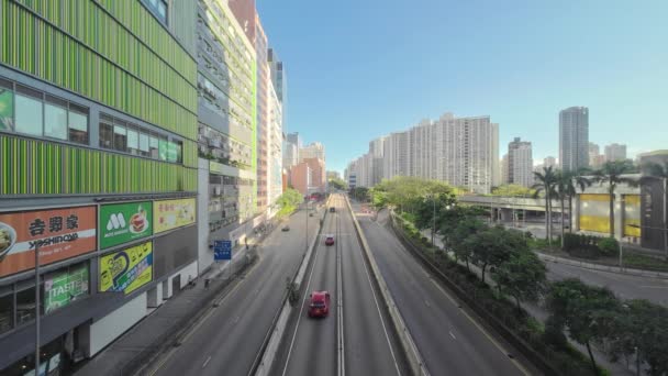 Kwai Chung Road Una Carretera Prominente Ubicada Área Kwai Chung — Vídeos de Stock