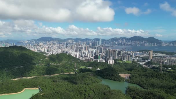 Mischung Aus Stadt Und Natur Kowloon Stausee Juli 2023 — Stockvideo