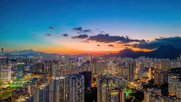 stock image Breathtaking panoramic view of Kowloon from Ping Shan, July 12 2023