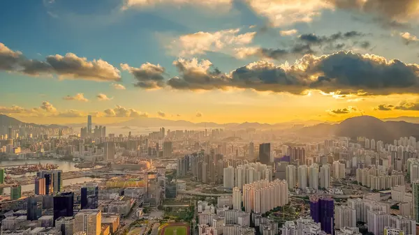 stock image July 12 2023 Breathtaking panoramic view of Kowloon from Ping Shan