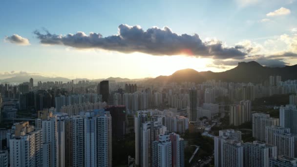 Ping Shan Dan Kowloon Nefes Kesici Panoramik Görüntüsü Temmuz 2023 — Stok video
