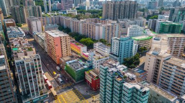 Kowloon Şehri Bölgesi, 14 Temmuz 2023 'te Hong Kong' un kalbinde eklektik bir mahalle.