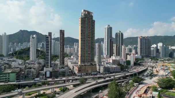 Princes Edward East Highway Una Arteria Transporte Vital Hong Kong — Vídeo de stock