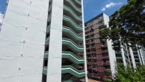 Charming Kwa Wan Μια Ζωντανή Γειτονιά Στο Χονγκ Κονγκ Ιουλίου — Αρχείο Βίντεο