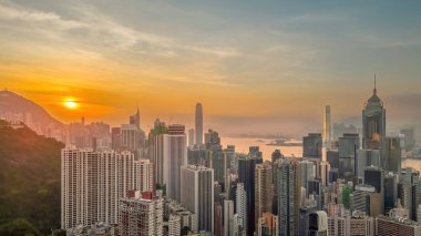 28 Temmuz 2023 'te Hong Kong' un kuzey kıyısında bir kalabalık bölge.