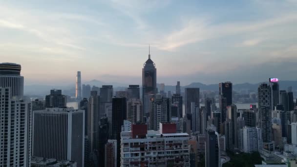 Wan Chai Hong Kong Daki Yerleşim Ofis Binaları Temmuz 2023 — Stok video