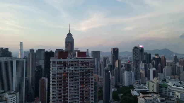 Edifícios Residenciais Escritórios Wan Chai Hong Kong Julho 2023 — Vídeo de Stock