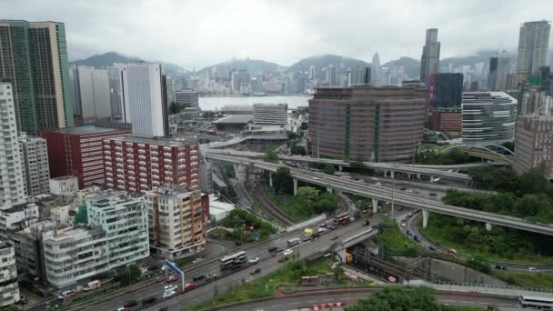 Die Lebhafte Durchgangsstraße Der Hong Kong Chatham Road Juli 2023 — Stockvideo