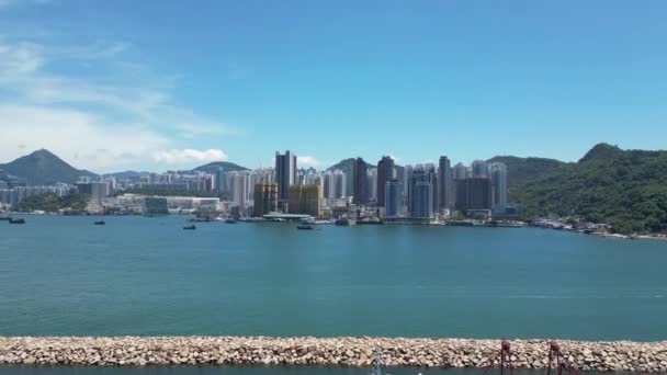 Victoria Limanı Ağustos 2023 Hong Kong Kurulmuş Ikonik Bir Doğal — Stok video