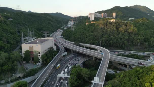 Tsing Sha Highway Est Une Autoroute Majeure Hong Kong Août — Video
