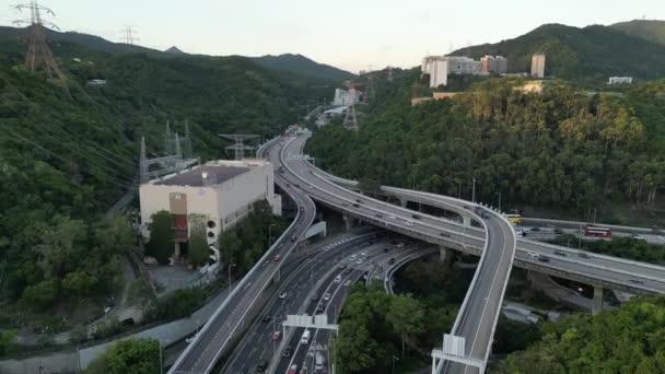 Tsing Sha Highway Egy Nagy Autópálya Hong Kong Augusztus 2023 — Stock videók
