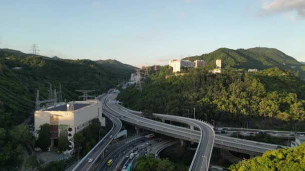 Tsing Sha Highway Een Belangrijke Snelweg Hongkong Augustus 2023 — Stockvideo