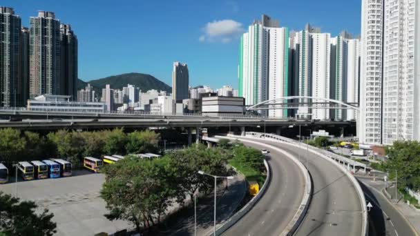 Autopista Comienza West Kowloon Extiende Hacia Norte Ago 2023 — Vídeos de Stock