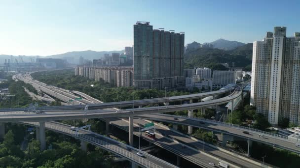 Jalan Tol Ini Dimulai Kowloon Barat Dan Membentang Utara Pada — Stok Video