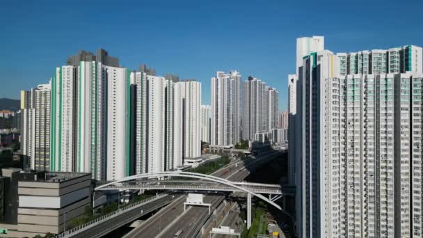 Autópálya Nyugat Kowloon Ban Kezdődik 2023 Augusztus Tart — Stock videók