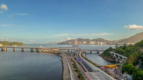 Cross Bay Link Υπό Κατασκευή Στο Tseung Kwan Αυγ 2023 — Φωτογραφία Αρχείου