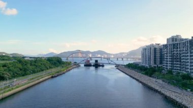 Tseung Kwan O Waterfront Park Köprüsü, Hong Kong 8 Ağustos 2023.