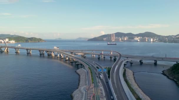 Cross Bay Link Costruzione Tseung Kwan Agosto 2023 — Video Stock