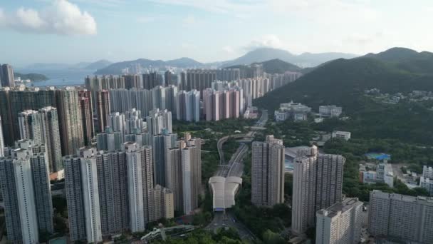 Hong Kong Augusztus 2023 Tseung Kwan Skyline Coastal Elegance Urban — Stock videók