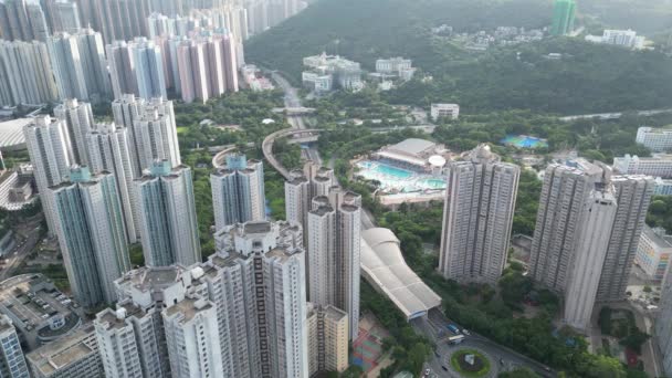 Hong Kong Agustus 2023 Tseung Kwan Skyline Elegance Pesisir Dan — Stok Video