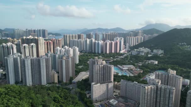 Hong Kong Augusztus 2023 Tseung Kwan Skyline Coastal Elegance Urban — Stock videók
