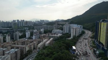 Hong Kong - 19 Ağustos 2021: Hong Kong 'un Şehir Atardamarlarında Gezinen Otoyol