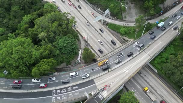 Hong Kong Août 2021 Débordement Autoroutier Dans Les Artères Urbaines — Video