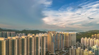 Hong Kong şehrinin Panorama şehri 22 Ağustos 2023