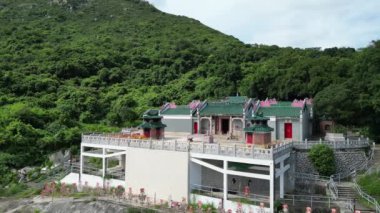 Hong Kong - 23 Ağustos 2023: Tin Hau Tapınağı, Hong Kong 'da kutsal bir vaha