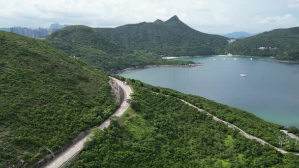 Tai Mun Road Scenic Coastal Drive Hong Kong — Vídeos de Stock