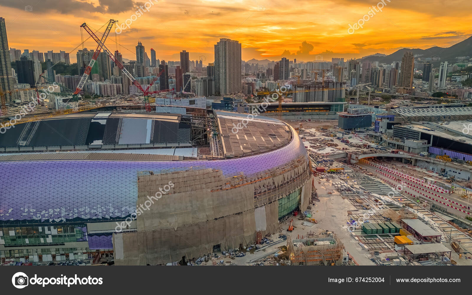 Stadium Construction Kai Tak Sports Park Sept 2023 – Stock Editorial ...