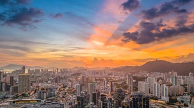 Kowloon 3 Eylül 2023 'te bulunan şehir silueti.