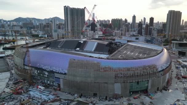 Hong Kong Września 2023 Budowa Stadionu Kai Tak Sports Park — Wideo stockowe