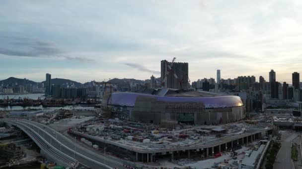 Hong Kong Septembre 2023 Stade Construction Kai Tak Sports Park — Video