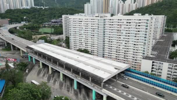 Hong Kong 2023 Szeptember Közúti Csomópont Vagy Autópálya Kereszteződés Choi — Stock videók