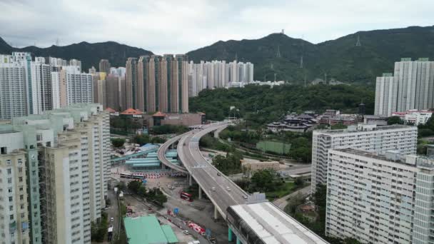 Гонконг Сентября 2023 Года Дорожная Развязка Чхве Хун — стоковое видео