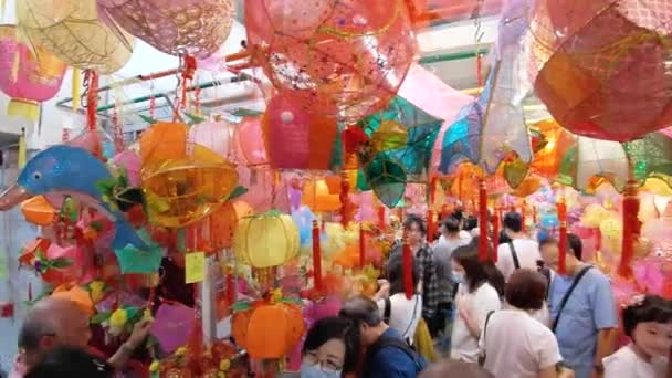 Hongkong September 2023 Lokal Marknad För Att Köpa Traditionella Kinesiska — Stockvideo