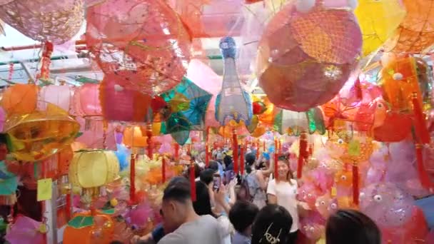 Hong Kong Eylül 2023 Geleneksel Çin Fenerleri Almak Için Yerel — Stok video