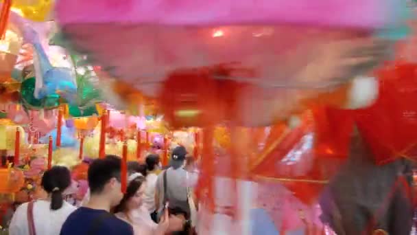 Hong Kong Settembre 2023 Mercato Locale Acquistare Lanterne Tradizionali Cinesi — Video Stock