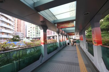 Tsuen Wan Footbridge Ağı, Hong Kong 23 Eylül 2023