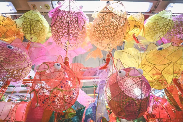 Местный Рынок Купить Традиционные Китайские Фонари Рынок Тай Сентября 2023 — стоковое фото