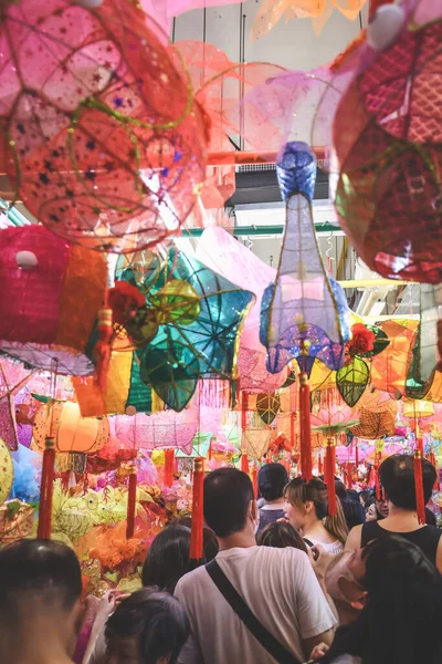 Local Market Buy Traditional Chinese Lanterns Tai Kiu Market Sept — Stock Photo, Image
