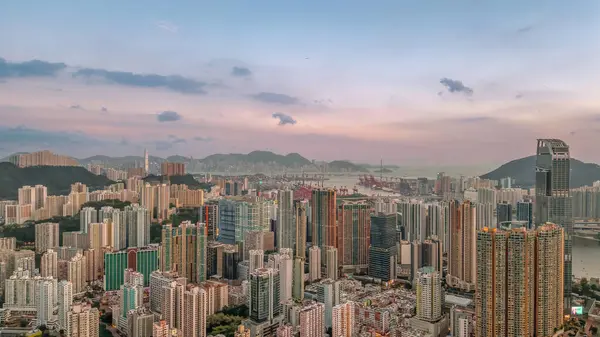 Tsuen Wan Kalbinde Gelişen Şehir Merkezi Eylül 2021 — Stok fotoğraf