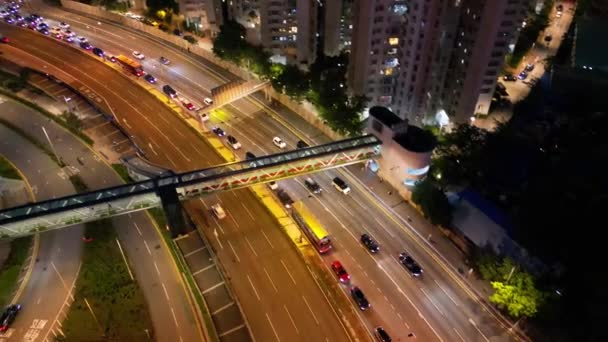 Hong Kong Septiembre 2023 Intercambio Carreteras Intersección Carreteras Choi Hung — Vídeo de stock